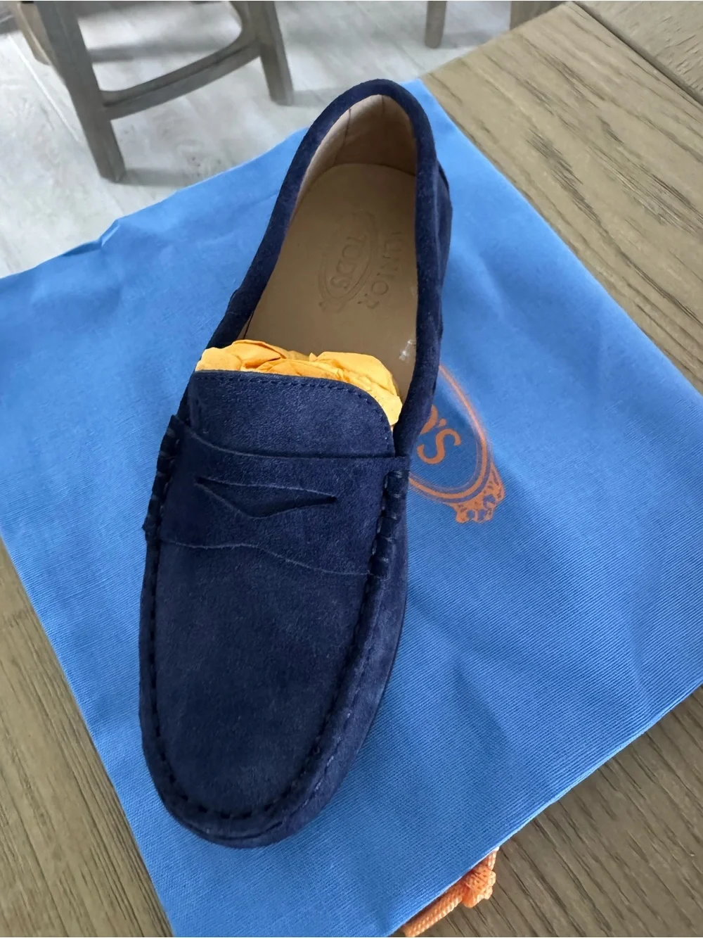 Kids Navy Suede Penny Loafers - Tod’s size 34